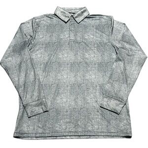 Three Sixty Six men’s‎ long sleeve golf polo shirt Stretch Metallic White medium